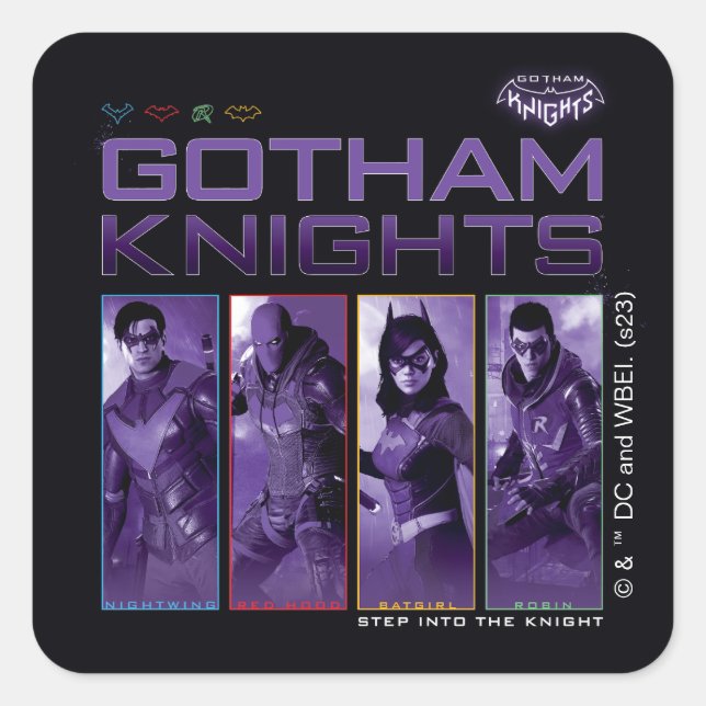 Sticker Carré Panneaux de héros Gotham Knights (Devant)