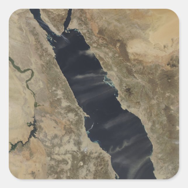 Sticker Carré Panneaux de poussière au-dessus de la mer Rouge (Devant)