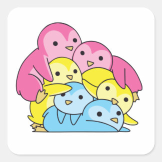 Sticker Carré Pansexual Flag Pride Lgbtq Cute Penguin