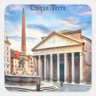 Sticker Carré Panthéon Rome Italie Europe Vintage Voyage