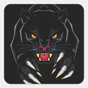 Sticker Carré Panthère noire pour les amoureux des animaux 🐆🖤