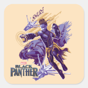Sticker Carré Panthère noire   Shuri Avec Des Dragonflyers