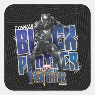 Sticker Carré Panthère noire   T'Challa - Graphique de panthère 