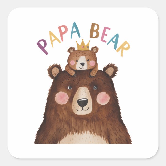 Sticker Carré Papa Bear (Devant)
