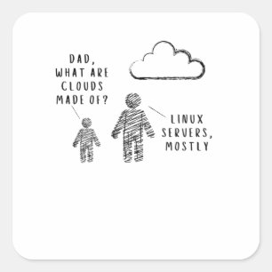 Sticker Carré Papa, De Quoi Sont Faits Les Nuages ? Programmeur