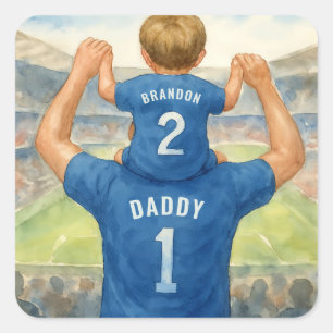 Sticker Carré Papa et son jumelage Jerseys Football Papa