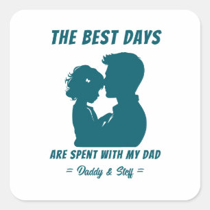 Sticker Carré Papa & Fille - Meilleurs Jours (2)