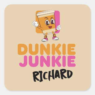 Sticker Carré Papa Golfeur Fou du Week-end et Accro au Dunkie No
