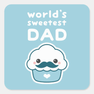 Sticker Carré Papa le plus doux mignon