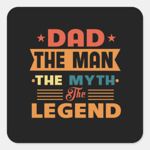 Sticker Carré Papa L'Homme Le Mythe