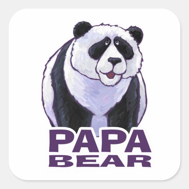 Sticker Carré Papa Panda Bear (Devant)