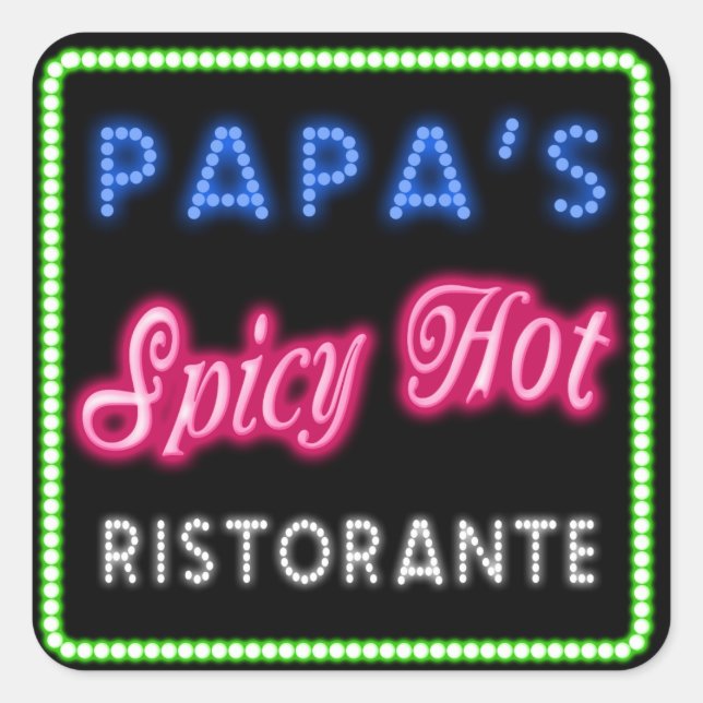 Sticker Carré Papa's Spicy Hot Ristorante ID235 (Devant)