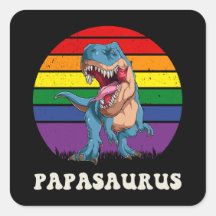 Papasaurus Dinosaure drôle sur le coucher du solei