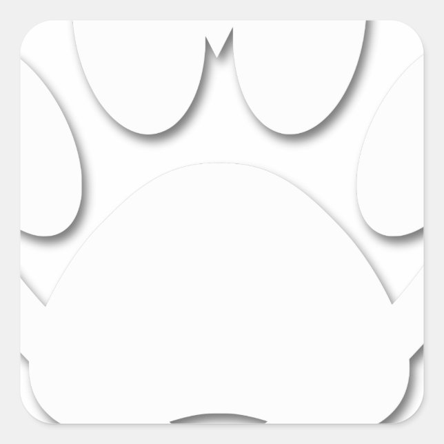 Sticker Carré Papier Coupe Chien Paw Et Forme Coeur (Devant)