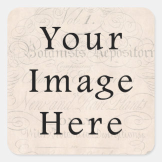 Sticker Carré Papier de parchemin de texte vintage Pale Rose Pin