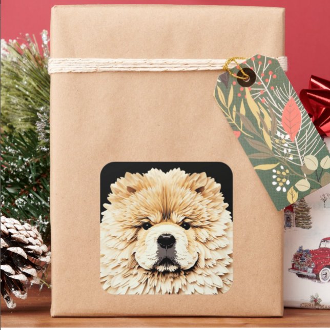 Sticker Carré PAPIER MIRAGE Crème Chow (Créateur téléchargé)