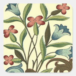 Sticker Carré Papier peint floral Art Nouveau Joli