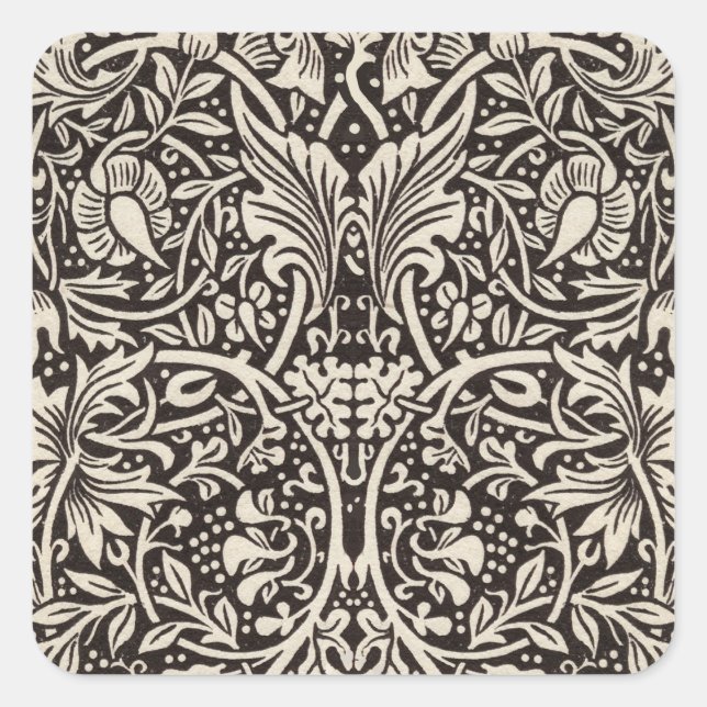 Sticker Carré Papier peint floral Narcisse William Morris (Devant)