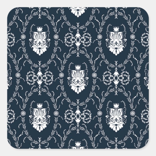 Sticker Carré Papier peint Vintage Floral Arrière - plan sans co (Devant)
