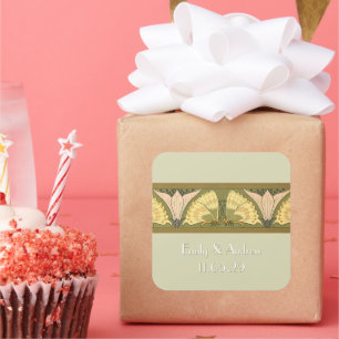 Sticker Carré Papillon Art déco Tons Terre