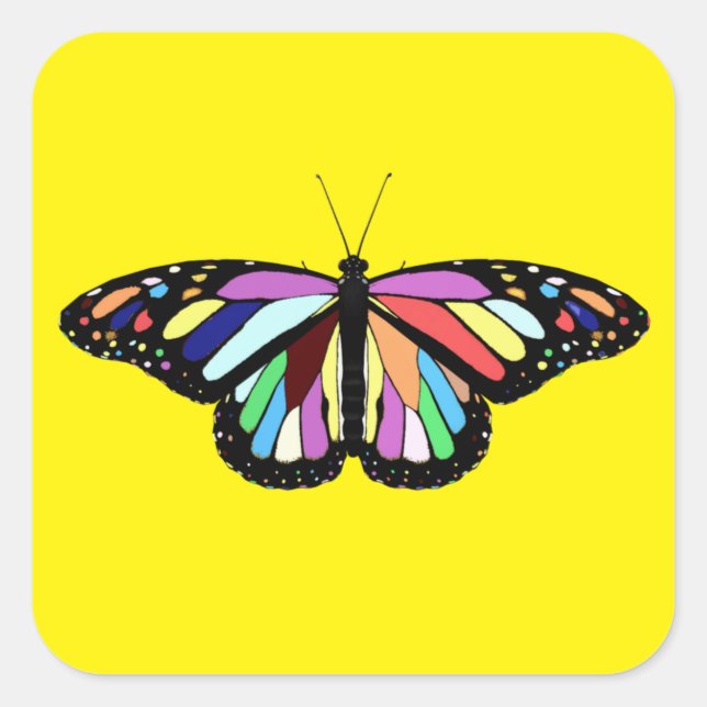 Sticker Carré Papillon coloré RP (Devant)