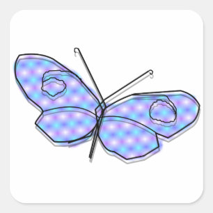 Sticker Carré Papillon cosmique