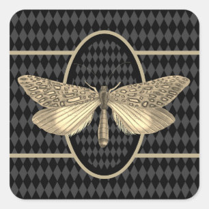 Sticker Carré Papillon gothique Diamant noir