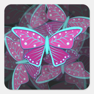 Sticker Carré Papillon lunaire