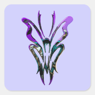 Sticker Carré Papillon mauve métallique Pastel Goth Insect