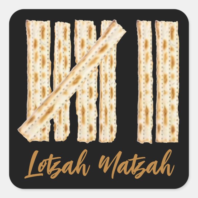 Sticker Carré Pâque Lotzah Matzah 7 Jours (Devant)