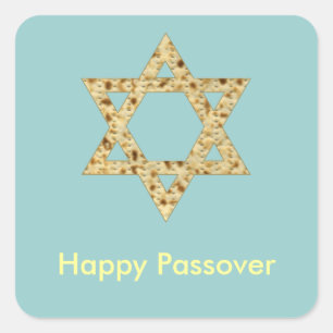 Sticker Carré Pâque Matzoh Étoile de David Judaïsme