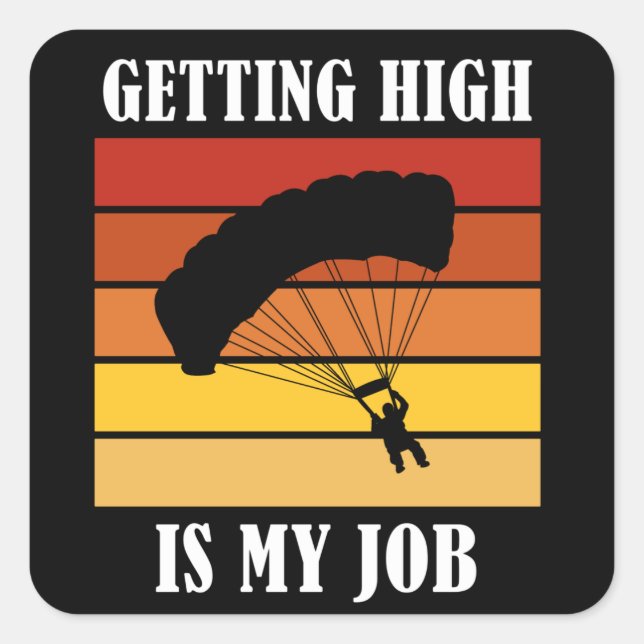 Sticker Carré Parachute Parachute Jumpin Skydiving (Devant)