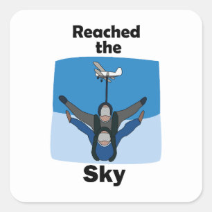Sticker Carré Parachutisme Atteint Le Ciel Anniversaire Parachut