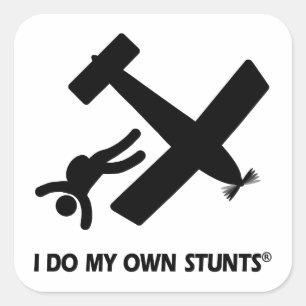 Sticker Carré Parachutisme mes propres cascades