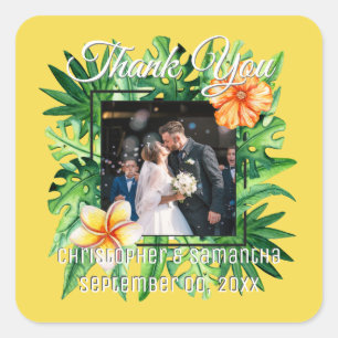 Sticker Carré Paradis tropical feuilles do-it-yourself photo