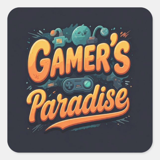 Sticker Carré Paradise des Gamer (Devant)