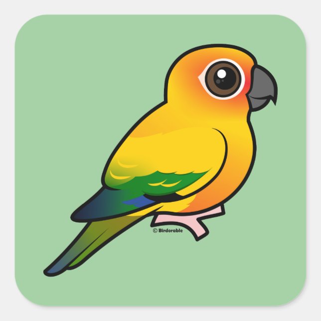 Sticker Carré Parakeet solaire Birdorable (Devant)