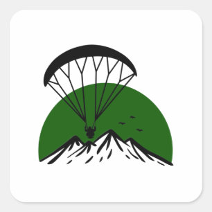 Sticker Carré Paramotor Retro Vintage
