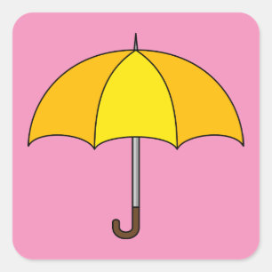 Sticker Carré Parapluie Jaune