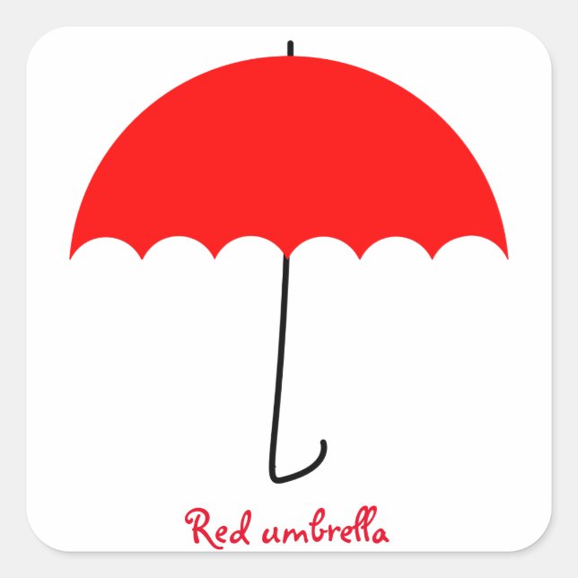 Sticker Carré Parapluie rouge (Devant)