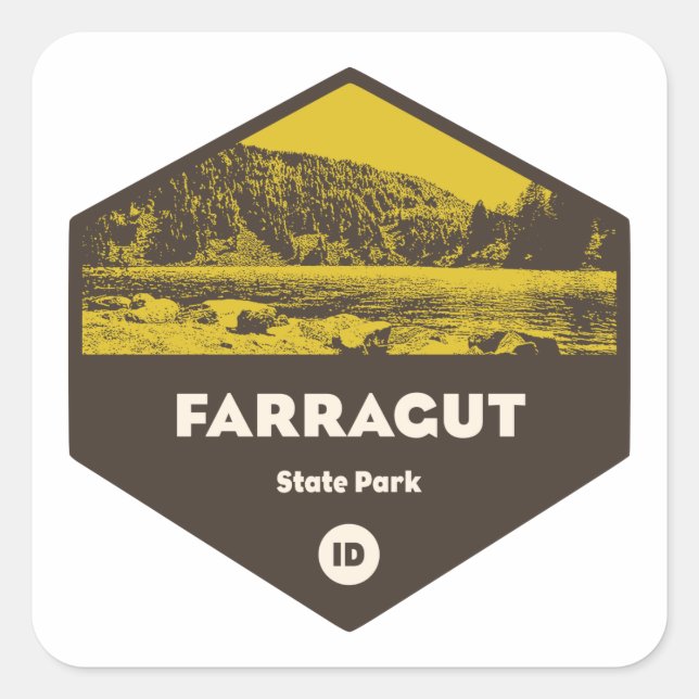 Sticker Carré Parc d'état de Farragut Idaho (Devant)