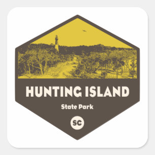 Sticker Carré Parc d'état de l'île de Chasse Caroline du Sud