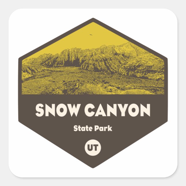 Sticker Carré Parc d'état de Snow Canyon Utah (Devant)