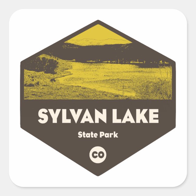 Sticker Carré Parc d'état de Sylvan Lake Colorado (Devant)