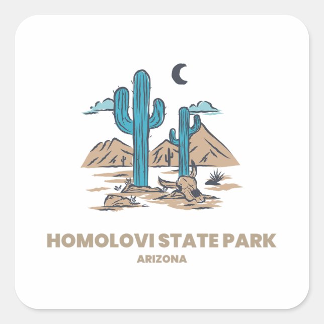 Sticker Carré Parc d'État d'Homolovi - Arizona (Devant)