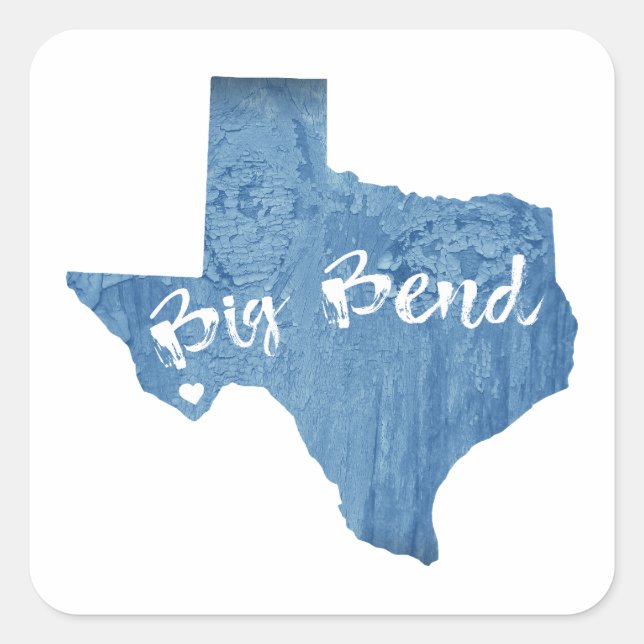 Sticker Carré Parc national Big Bend Grain de bois (Devant)