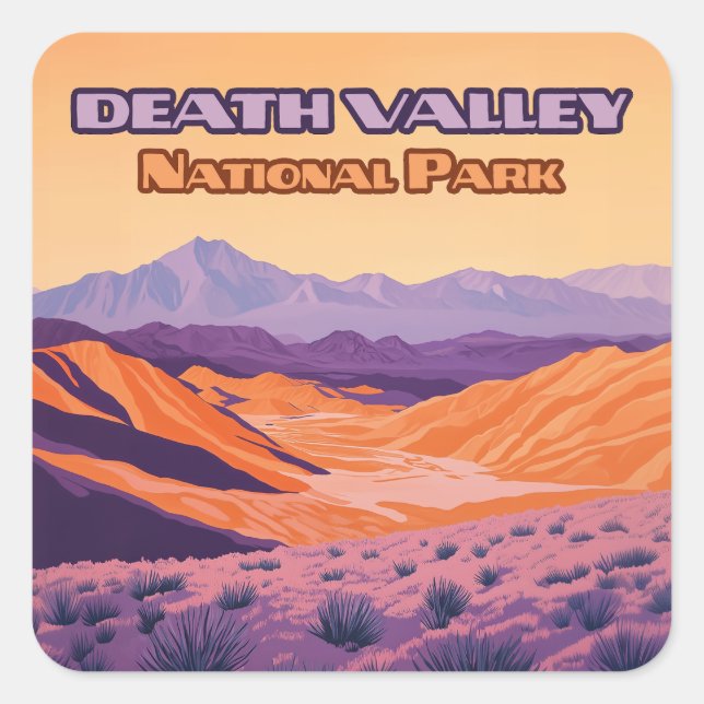 Sticker Carré Parc national de Death Valley Californie Nevada (Devant)