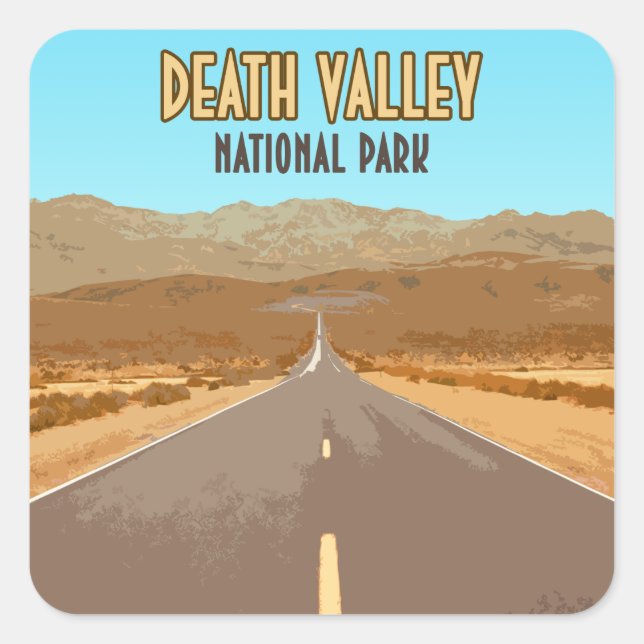 Sticker Carré Parc national de Death Valley Nevada Californie (Devant)