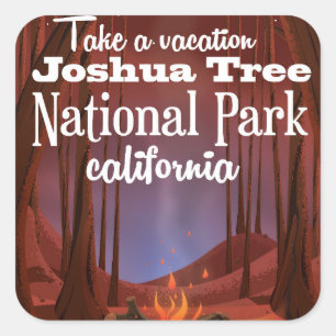 Sticker Carré Parc national de Joshua Tree, Californie voyage