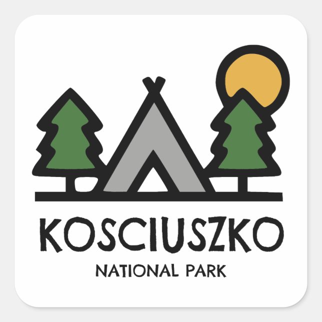 Sticker Carré Parc national de Kosciuszko (Devant)